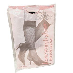 Silkies 2 Pack‎ - Honecomb Trouser Socks Black- Regular - XL - #931428 - New